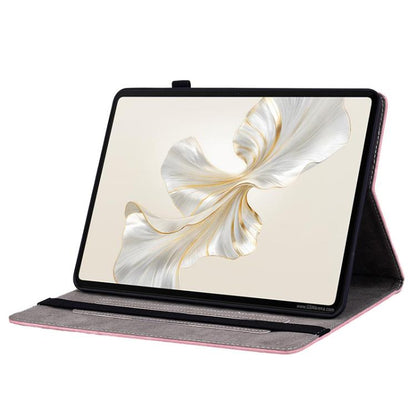 For Honor Pad X9a Butterfly Rose Embossed Leather Tablet Case(Pink) by bashfashion