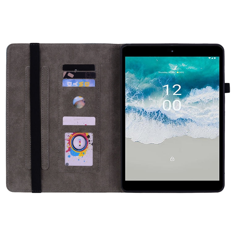 For Nokia T10 Butterfly Rose Embossed Leather Tablet Case(Pink) by bashfashion