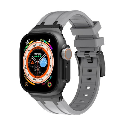 AP Silicone Watch Band For Apple Watch Ultra 49mm(Black Grey) by bashfashion
