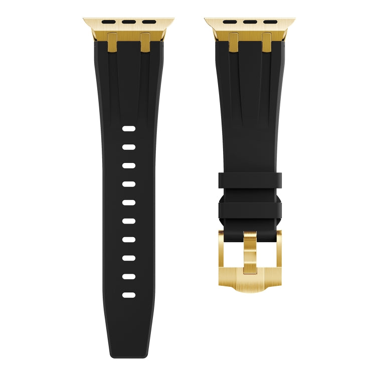 AP Silicone Watch Band For Apple Watch 8 45mm(Gold Black) by bashfashion