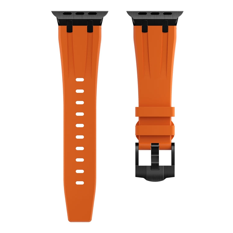 AP Silicone Watch Band For Apple Watch 7 45mm(Black Orange) by bashfashion