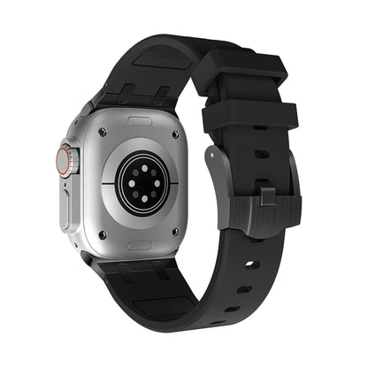 AP Silicone Watch Band For Apple Watch SE 2022 40mm(Black Black) by bashfashion