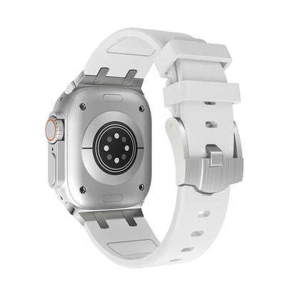 AP Silicone Watch Band For Apple Watch SE 2022 44mm(Silver White) by bashfashion