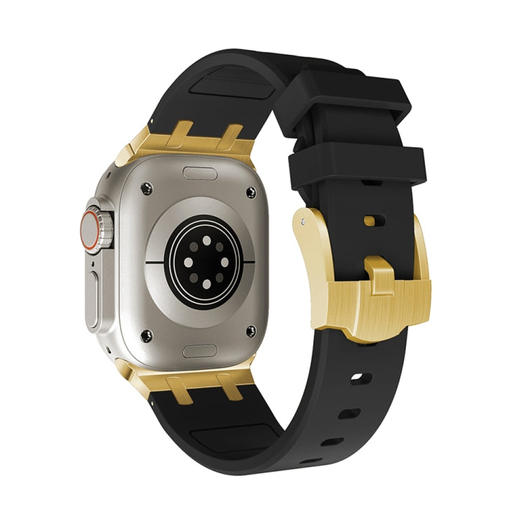AP Silicone Watch Band For Apple Watch SE 44mm(Gold Black) by bashfashion