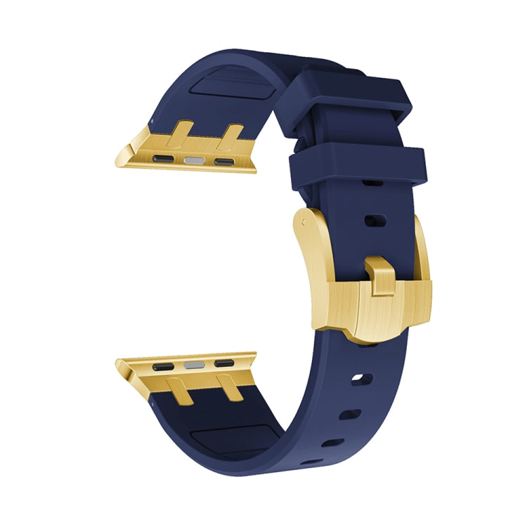 AP Silicone Watch Band For Apple Watch SE 44mm(Gold Blue) by bashfashion