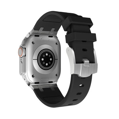 AP Silicone Watch Band For Apple Watch 5 40mm(Silver Black) by bashfashion