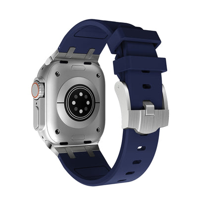 AP Silicone Watch Band For Apple Watch 4 44mm(Silver Blue) by bashfashion