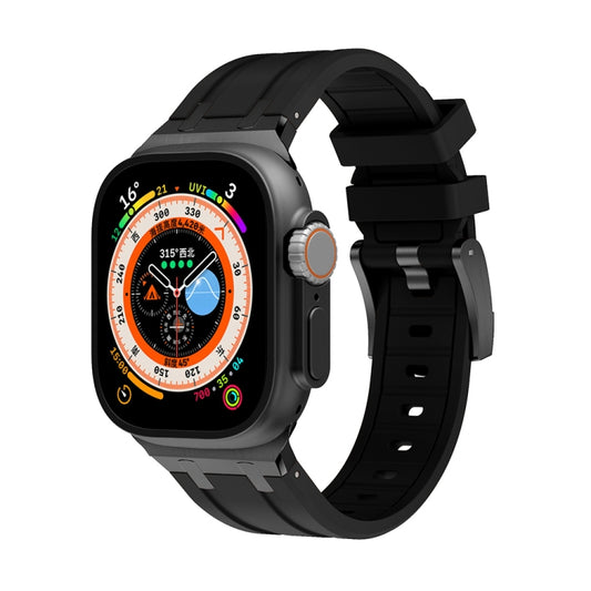 AP Silicone Watch Band For Apple Watch Ultra 2 49mm(Black Black) by bashfashion