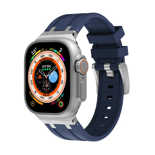AP Silicone Watch Band For Apple Watch Ultra 2 49mm(Silver Blue) by bashfashion