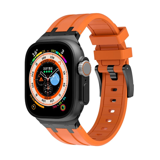 AP Silicone Watch Band For Apple Watch Ultra 2 49mm(Black Orange) by bashfashion