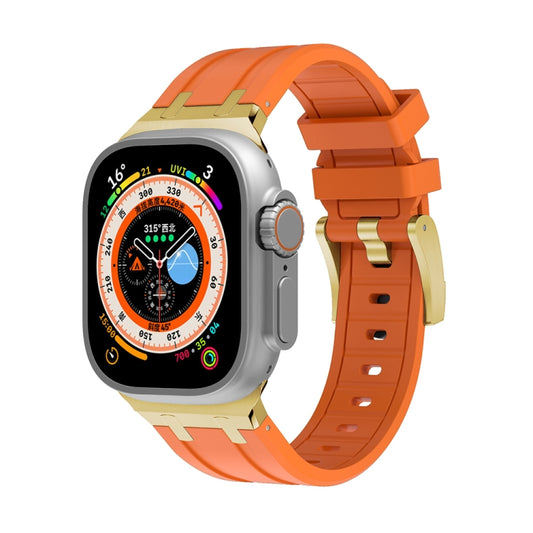 AP Silicone Watch Band For Apple Watch Ultra 2 49mm(Gold Orange) by bashfashion