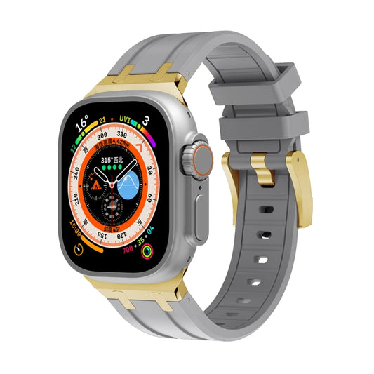 AP Silicone Watch Band For Apple Watch Ultra 2 49mm(Gold Grey) by bashfashion