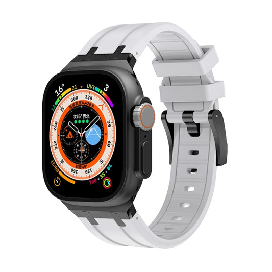AP Silicone Watch Band For Apple Watch Ultra 2 49mm(Black White) by bashfashion