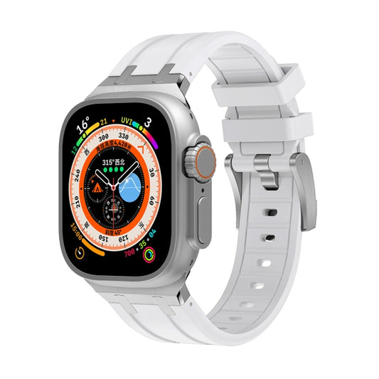 AP Silicone Watch Band For Apple Watch Ultra 2 49mm(Silver White) by bashfashion