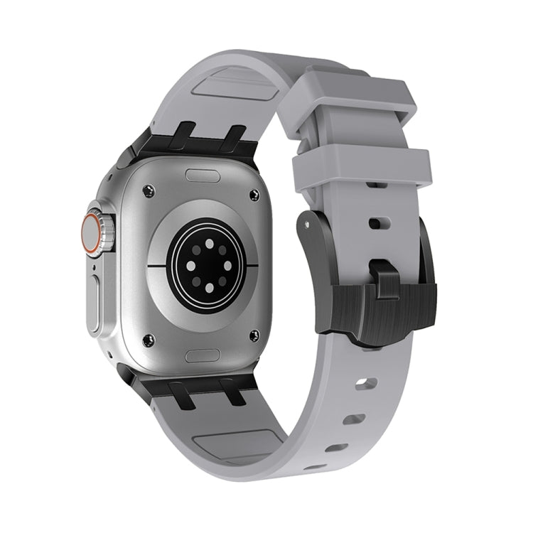 AP Silicone Watch Band For Apple Watch 9 45mm(Black Grey) by bashfashion