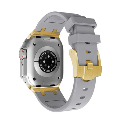 AP Silicone Watch Band For Apple Watch 9 45mm(Gold Grey) by bashfashion
