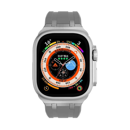 AP Silicone Watch Band For Apple Watch 9 41mm(Silver Grey) by bashfashion