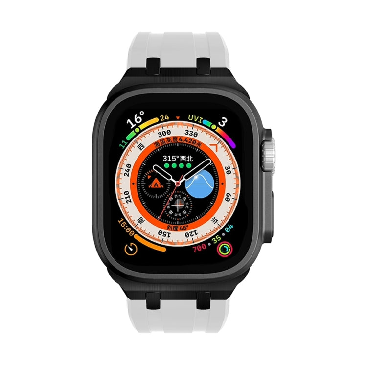 AP Silicone Watch Band For Apple Watch 9 41mm(Black White) by bashfashion