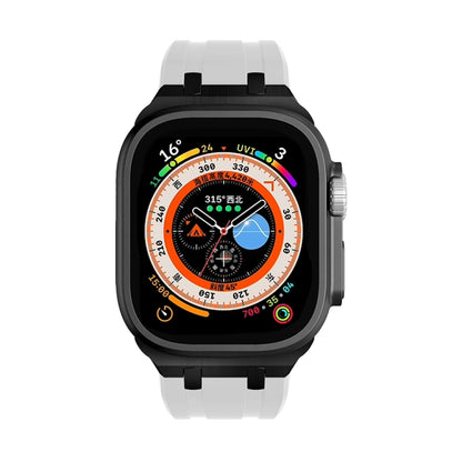 AP Silicone Watch Band For Apple Watch 9 41mm(Black White) by bashfashion