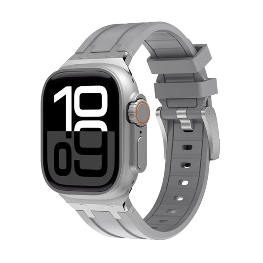 AP Silicone Watch Band For Apple Watch Series 10 46mm(Silver Grey) by bashfashion