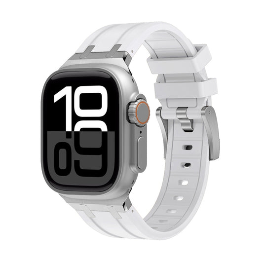 AP Silicone Watch Band For Apple Watch Series 10 46mm(Silver White) by bashfashion