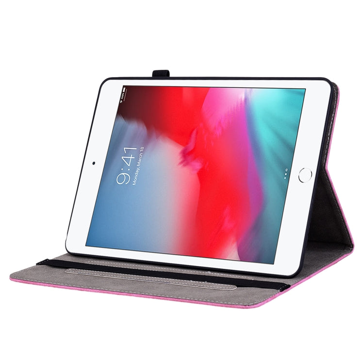 For iPad mini 5 / 4 / 3 / 2 / 1 Butterfly Rose Embossed Leather Smart Tablet Case(Rose Red) by bashfashion