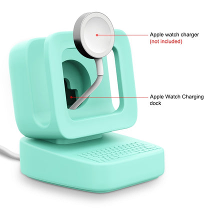For Apple Watch 44/42/40/38mm Retro Watch Stand Holder(Mint Green) by bashfashion