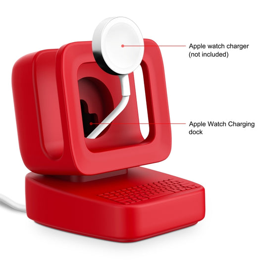 For Apple Watch 44/42/40/38mm Retro Watch Stand Holder(Red) by bashfashion