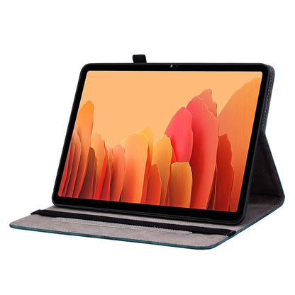 For Samsung Galaxy Tab A7 10.4 2020 T500 Butterfly Rose Embossed Leather Smart Tablet Case(Dark Blue) by bashfashion