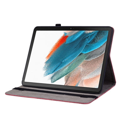 For Samsung Galaxy Tab S6 Lite P610 Butterfly Rose Embossed Leather Smart Tablet Case(Red) by bashfashion