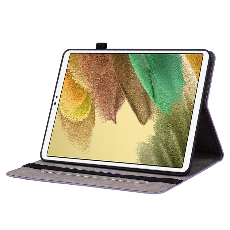 For Samsung Galaxy A7 Lite T220 / T225 Butterfly Rose Embossed Leather Tablet Case(Purple) by bashfashion