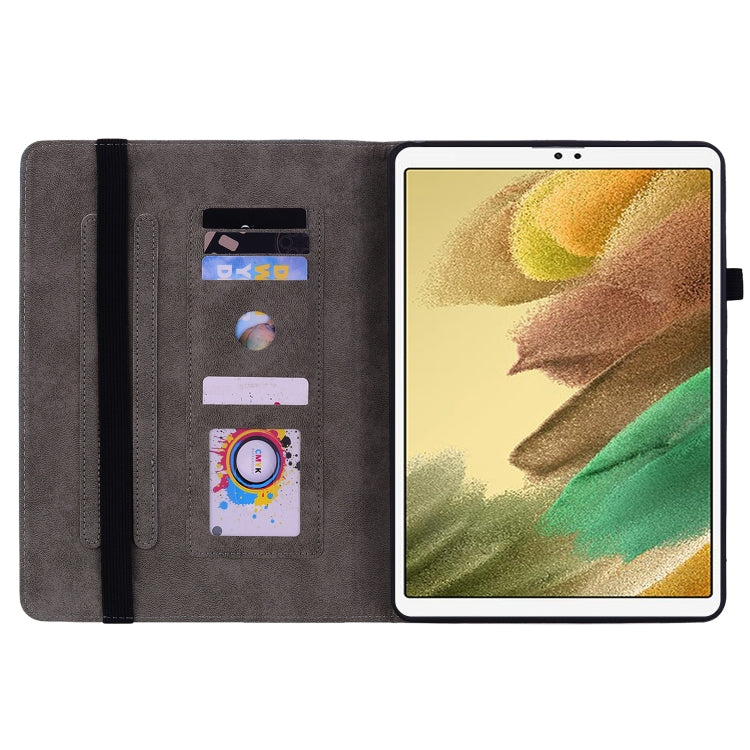 For Samsung Galaxy A7 Lite T220 / T225 Butterfly Rose Embossed Leather Tablet Case(Dark Blue) by bashfashion