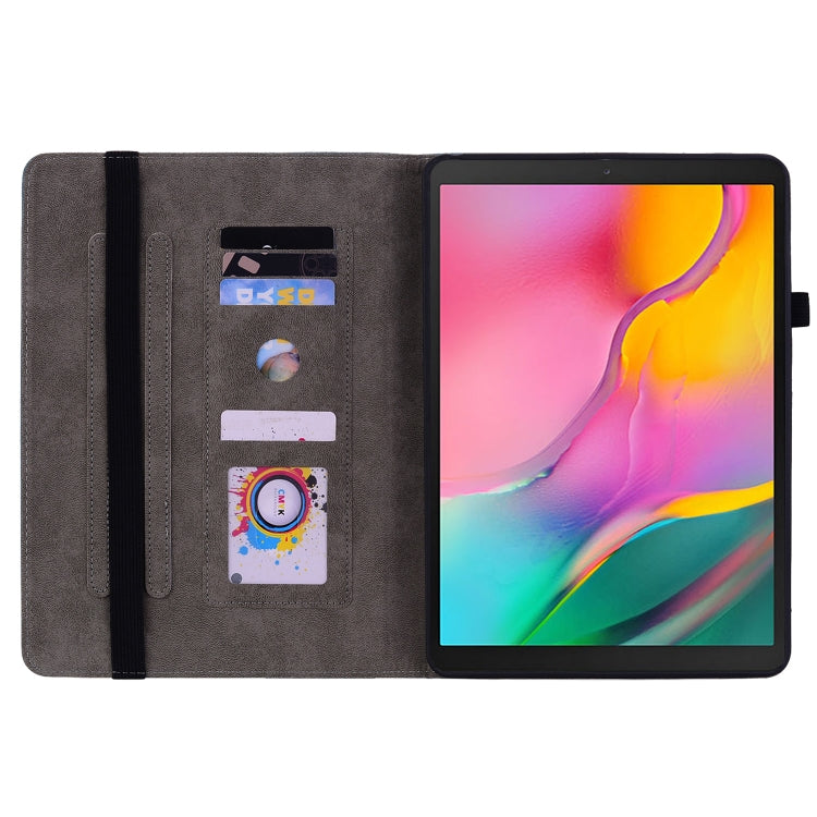 For Samsung Galaxy Tab A 10.1 2019 T510 Butterfly Rose Embossed Leather Tablet Case(Rose Red) by bashfashion