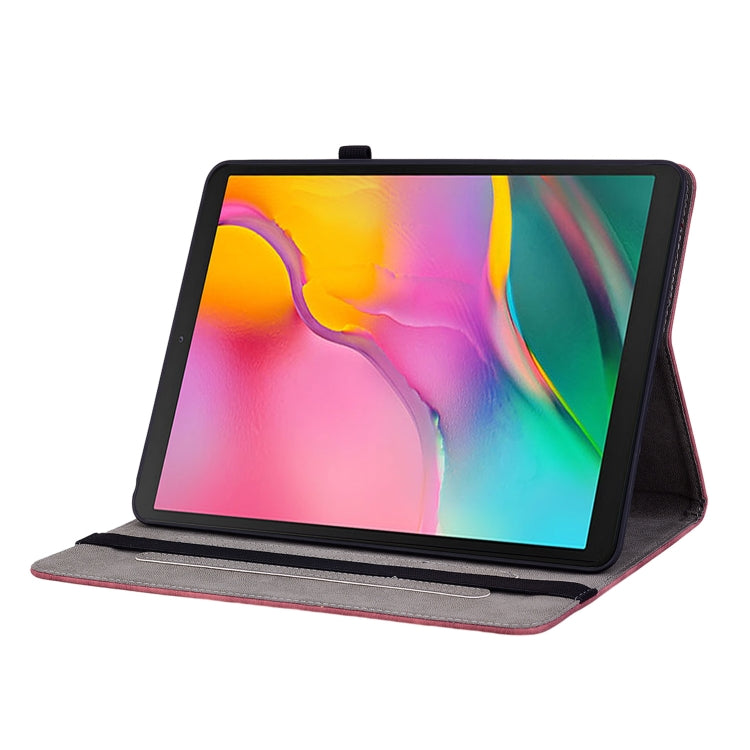 For Samsung Galaxy Tab A 10.1 2019 T510 Butterfly Rose Embossed Leather Tablet Case(Red) by bashfashion