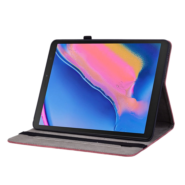 For Samsung Galaxy Tab A 8.0 2019 T290 Butterfly Rose Embossed Leather Tablet Case(Red) by bashfashion