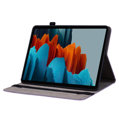 For Samsung Galaxy Tab S9 Butterfly Rose Embossed Leather Tablet Case(Purple) by bashfashion