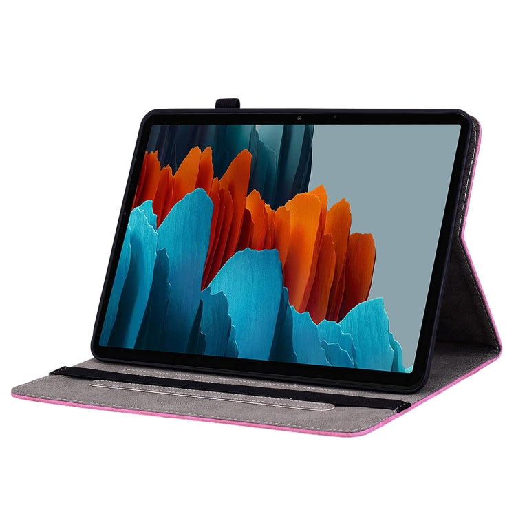 For Samsung Galaxy Tab S9+ Butterfly Rose Embossed Leather Tablet Case(Rose Red) by bashfashion