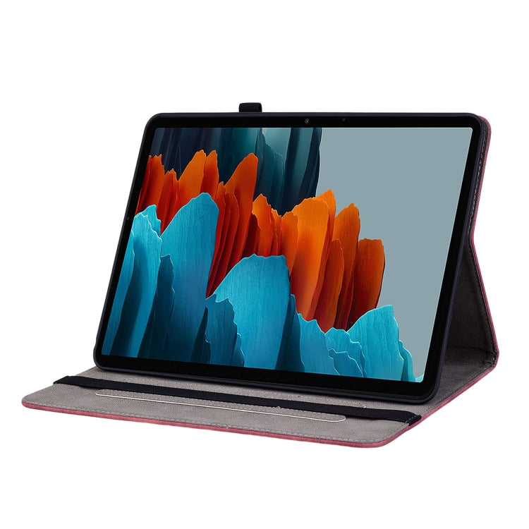 For Samsung Galaxy Tab S9+ Butterfly Rose Embossed Leather Tablet Case(Red) by bashfashion
