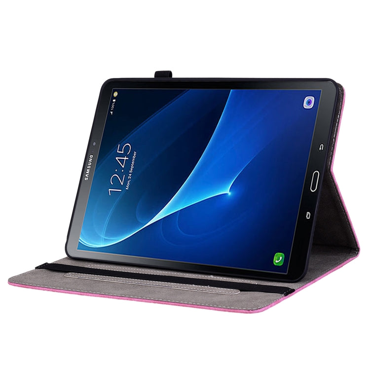 For Samsung Galaxy Tab A 10.1 2016/T580/T585 Butterfly Rose Embossed Leather Tablet Case(Rose Red) by bashfashion