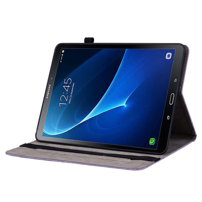 For Samsung Galaxy Tab A 10.1 2016/T580/T585 Butterfly Rose Embossed Leather Tablet Case(Purple) by bashfashion