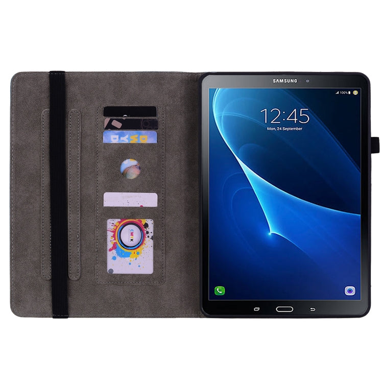 For Samsung Galaxy Tab A 10.1 2016/T580/T585 Butterfly Rose Embossed Leather Tablet Case(Green) by bashfashion