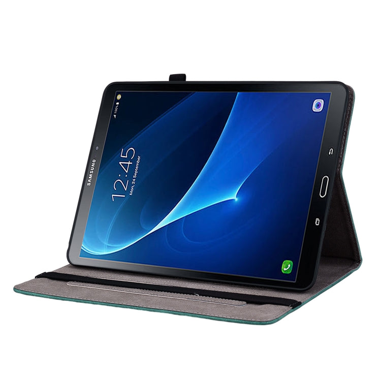 For Samsung Galaxy Tab A 10.1 2016/T580/T585 Butterfly Rose Embossed Leather Tablet Case(Green) by bashfashion