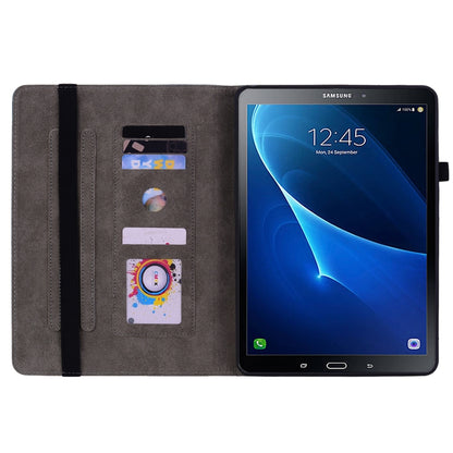 For Samsung Galaxy Tab A 10.1 2016/T580/T585 Butterfly Rose Embossed Leather Tablet Case(Dark Blue) by bashfashion