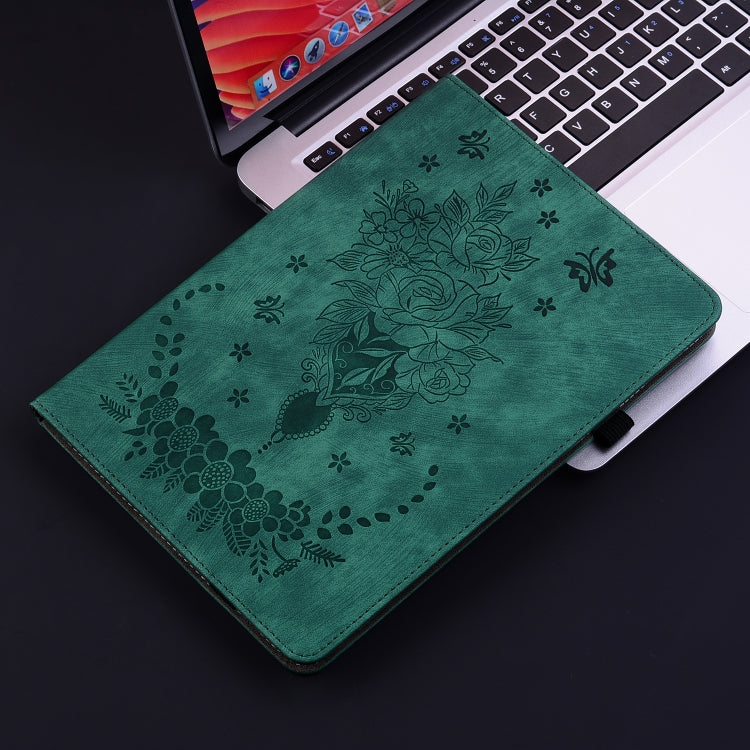 For Samsung Galaxy Tab A 9.7 T550 T555 Butterfly Rose Embossed Leather Tablet Case(Green) by bashfashion