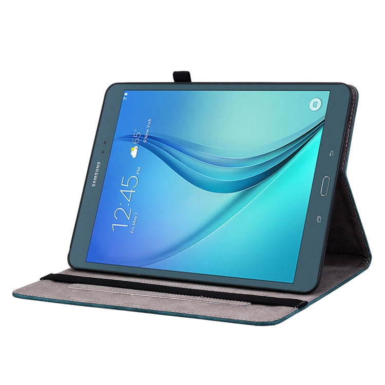 For Samsung Galaxy Tab A 9.7 T550 T555 Butterfly Rose Embossed Leather Tablet Case(Dark Blue) by bashfashion