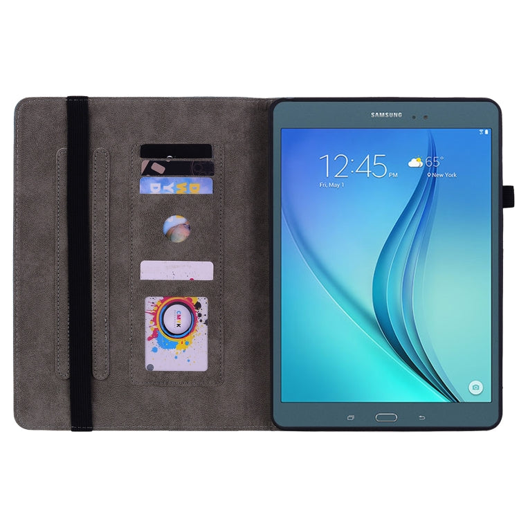 For Samsung Galaxy Tab A 9.7 T550 T555 Butterfly Rose Embossed Leather Tablet Case(Dark Blue) by bashfashion