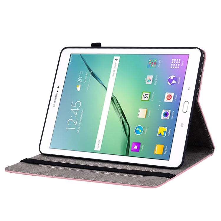 For Samsung Galaxy Tab S2 9.7 T810 T815 Butterfly Rose Embossed Leather Tablet Case(Pink) by bashfashion