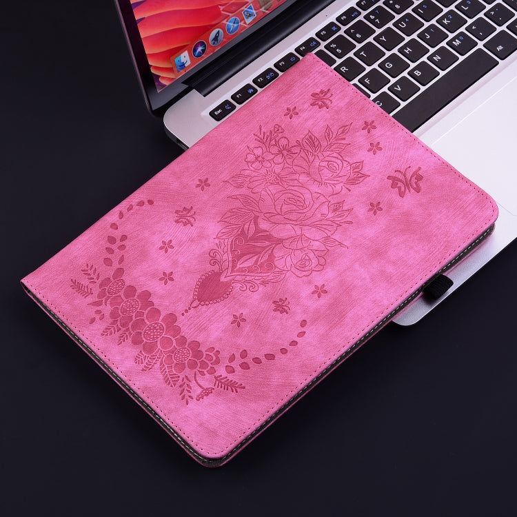 For Samsung Galaxy Tab S2 9.7 T810 T815 Butterfly Rose Embossed Leather Tablet Case(Rose Red) by bashfashion