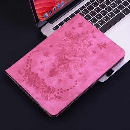 For Samsung Galaxy Tab S2 9.7 T810 T815 Butterfly Rose Embossed Leather Tablet Case(Rose Red) by bashfashion