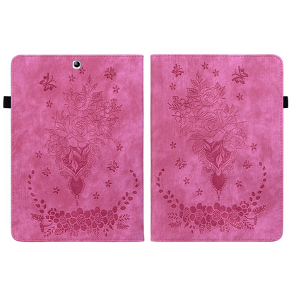 For Samsung Galaxy Tab S2 9.7 T810 T815 Butterfly Rose Embossed Leather Tablet Case(Rose Red) by bashfashion